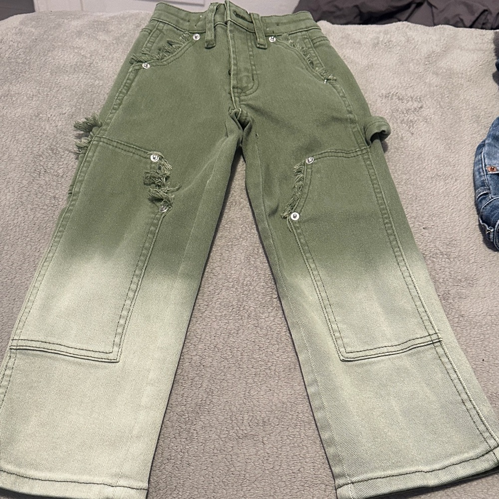 Fashion Nova Kids Green Ombre Jeans